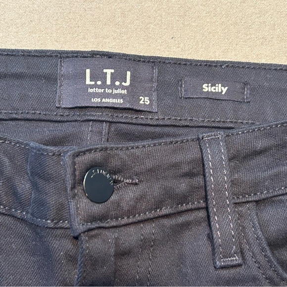 Letters to Juliet by Evergreen Clothing Paola A-Line Scissor Cut Jean - Black - Picture 7 of 13